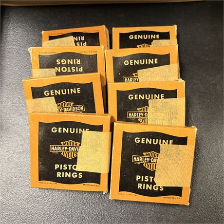 8 NOS WWII Army Surplus Harley Davidson Piston Rings