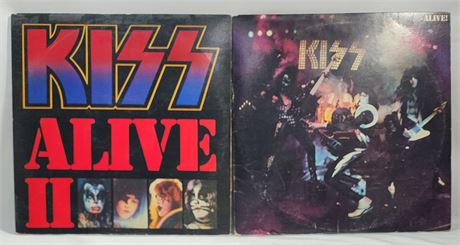 VTG KISS Lot of 2 Albums KISS Alive & KISS Alive II VG+