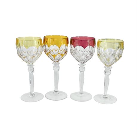 Vintage Bohemia Glass Crystal Wine Goblets