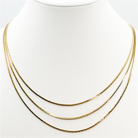 Vintage Gold Tone Layer Chain Necklace