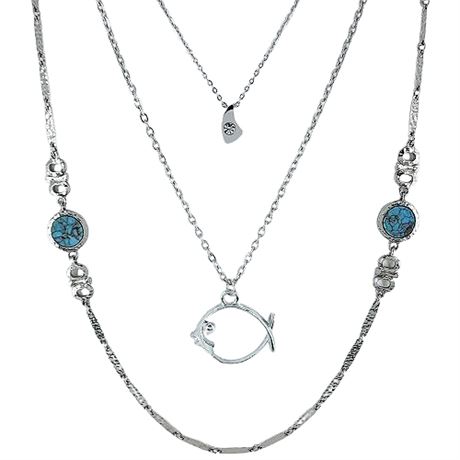Three Vintage SARAH COVENTRY Silver Tone Necklaces