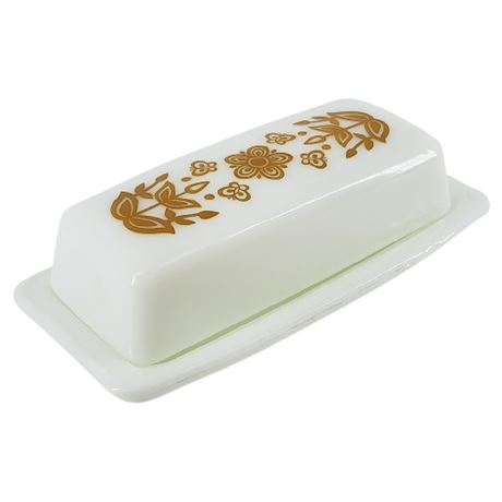 Vintage PYREX "Butterfly Gold" Butter Dish w/ Lid