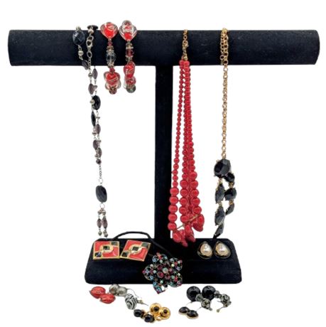 Red and Black Costume Jewelry