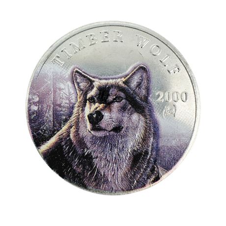 2000 Republic of Liberia 10 Timberwolf Coin