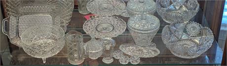 Lot glass (shelf) serving tray, bowl, pitcher, cake plate, covered jar, etc.