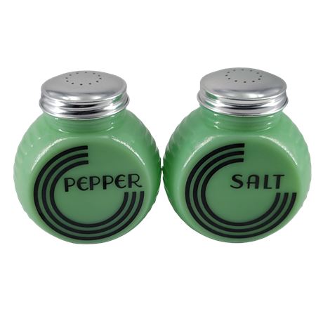 Jadeite Round Salt & Pepper Shakers