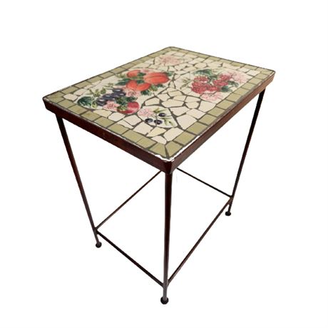 Mosaic Wrought Iron Accent Table