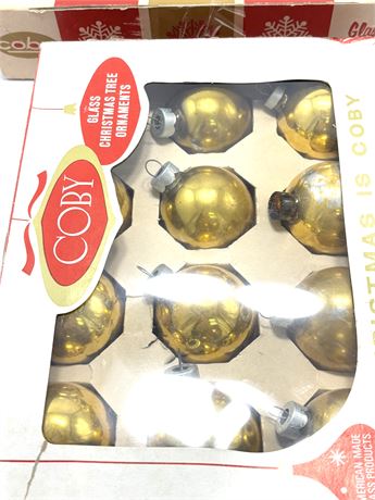Vintage Coby Glass Oraments - Two Boxes