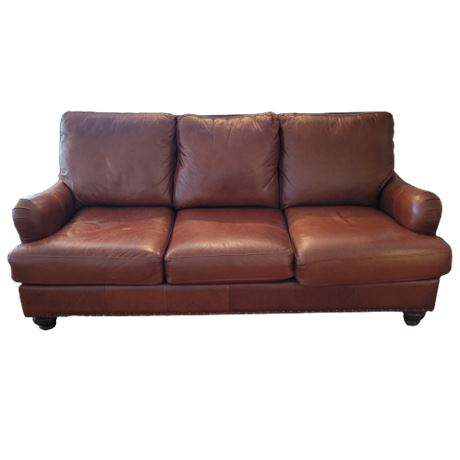 American Couture by Levin Furniture Brown Leather 3-Seater Sofa