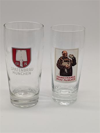 Lot of Munchen German Beer Glasses Monk