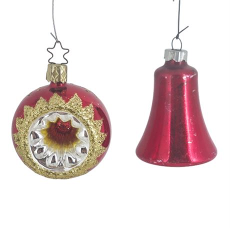 Two VTG Mercury Glass Ornaments