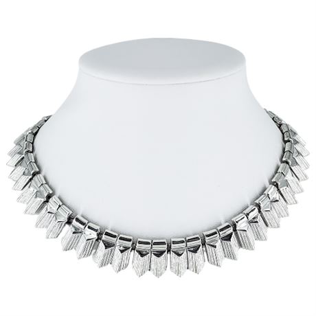 Vintage CORO Silver Tone Geometric Choker Necklace