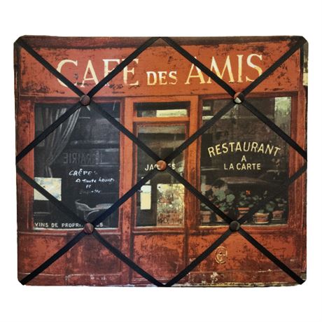 French Cafe Padded Ribbon Memo/Photo Board