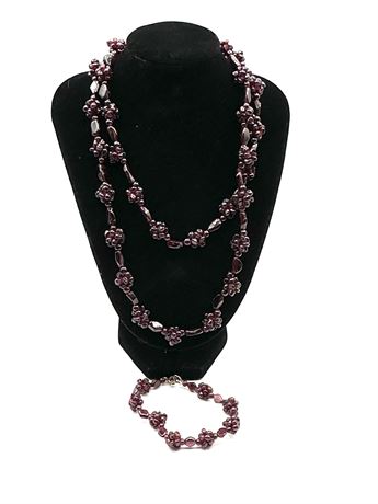 Garnet Necklace and Bracelet