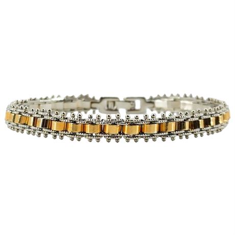 Vintage Two-Tone Articulated Link Bracelet