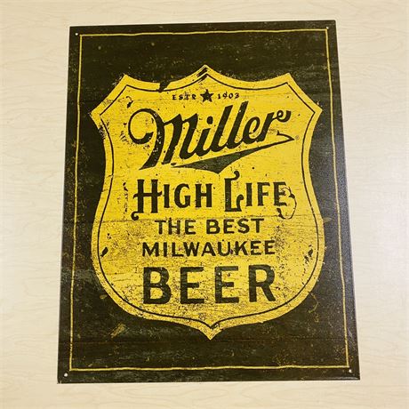 New Retro 12.5x16” Miller High Life Metal Sign