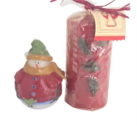 Lot of 2 Christmas Candles