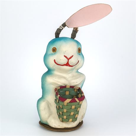 Paper Mache Rabbit with Spring Ears, Made in Germany