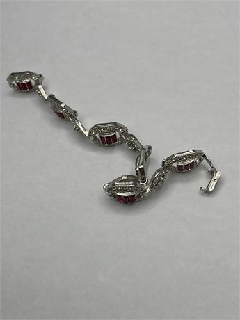 Ruby and rhinestone Vintage bracelet