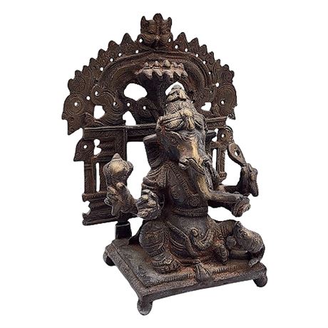 Vintage Brass Ganesha Idol