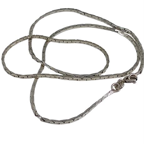 Italian Sterling Silver Herringbone Chain Necklace – 18"