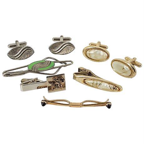 Vintage Cufflinks & Tie Clips Lot