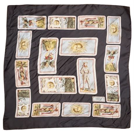 Vintage CARLISLE French Tarot Italian Silk Scarf