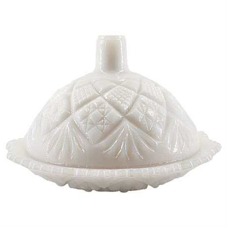 Vintage WESTMORELAND Milk Glass Thumbelina Child's Covered Butter Dish