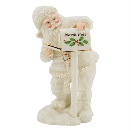 Vintage Lenox Christmas "Last Minute Lists" Porcelain Santa Figurine