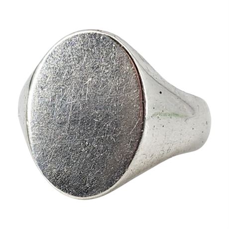 Vintage Sterling Silver Signet Ring, Sz 8.75