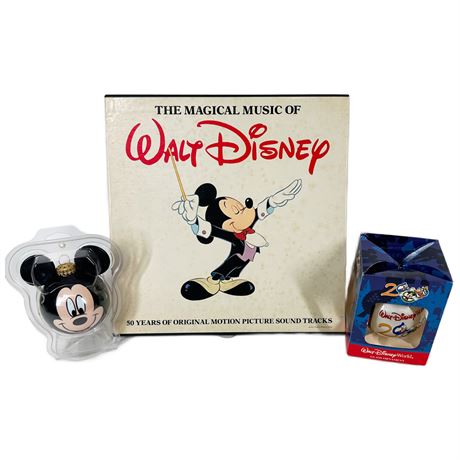 Vintage Magical Music of Walt Disney LP Box Set with Ornaments