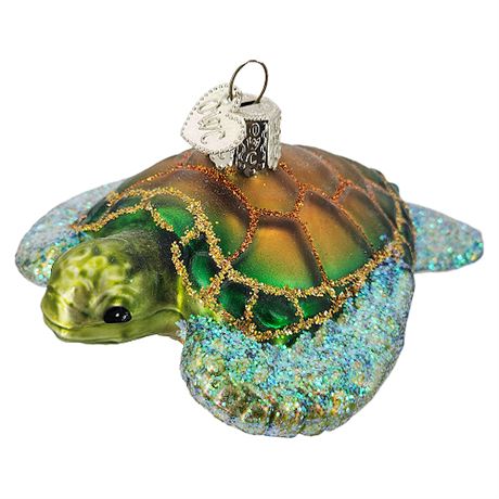Old World Christmas Fine Blown Glass Sea Turtle Ornament