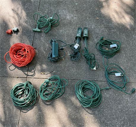Lot of exterior extension cords and stips
