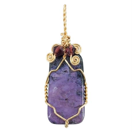 Artisan Made Gold Filled Wire Wrapped Sugilite Gemstone Pendant