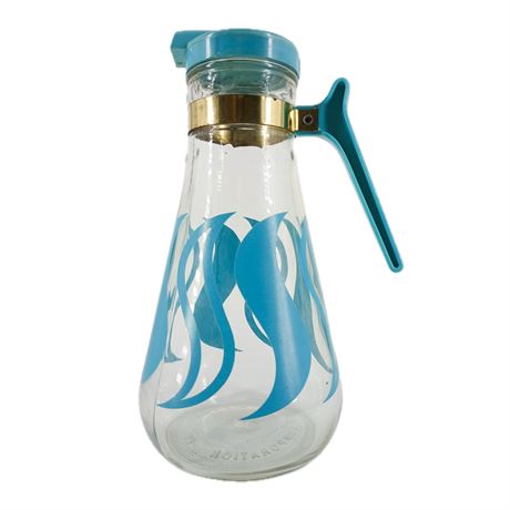 MCM EZ Por Glass Carafe with Turquoise Design