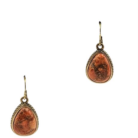 Barse Thailand Orange Brecciated Jasper Earrings