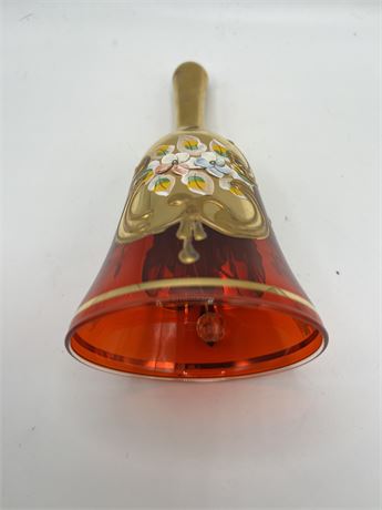 Vintage Marano glass hand painted gold applied Vintage Bell
