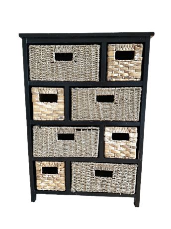 Black Storage Piece with Baskets 31.5" Tall