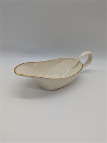 LENOX USA Ivory Gravy Boat w/ Gold Trim