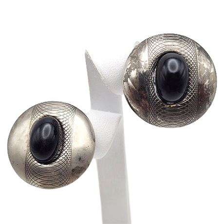 Silver Tone Clip Earrings