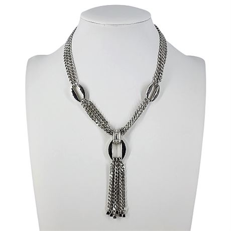 Signed Sperry Multi Chain Fringe Necklace