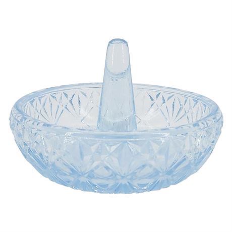 Vintage Fenton Ice Blue Pressed Art Glass Ring Holder