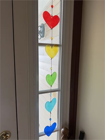 2 Heart Suncatchers & NEW Butterflies