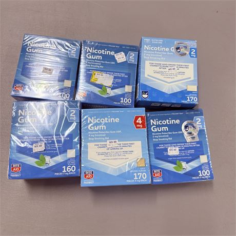 6 New Boxes Nicotene Gum