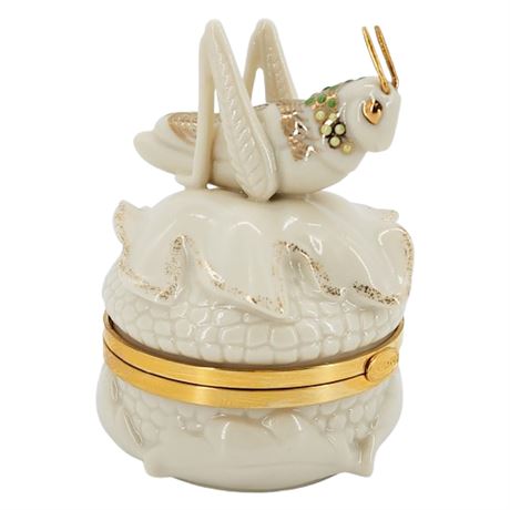 Vintage 2000-2001 Lenox Secret Garden Collection Grasshopper Box in Box