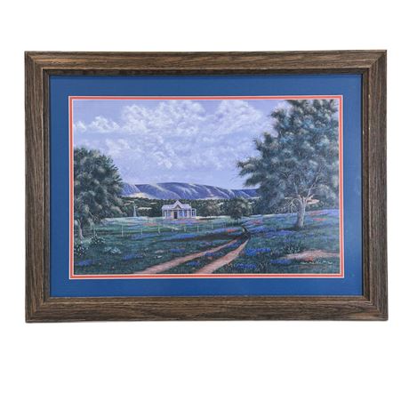 Vintage Dale Martin Rural Landscape LE Art Print, Signed