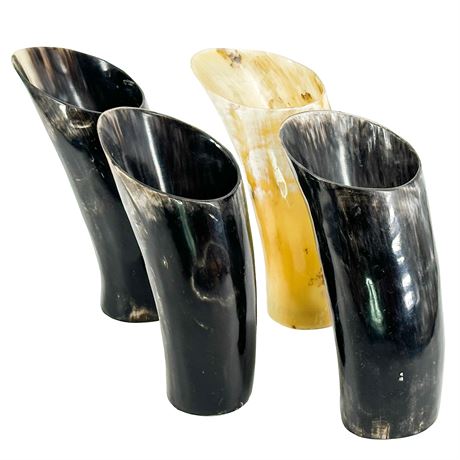 Set of 4 Viking Drinking Horns