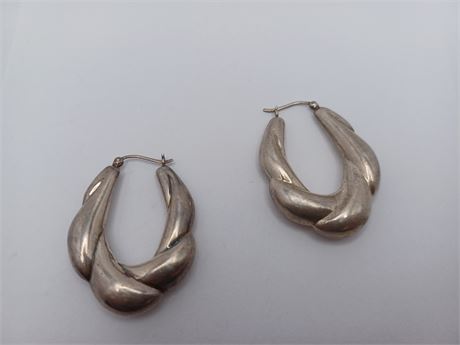 Sterling Silver Puff Earrings