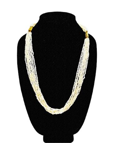 Vtg Freshwater Seed Pearl Convertible Necklace & Bracelet Set