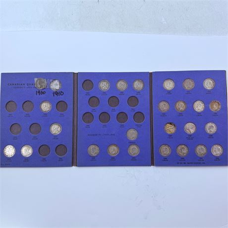 27 Coin Canadian Silver Quarter Collection w/ keys